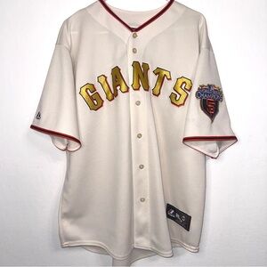 Rare GOLD Custom San Francisco Giants Lincecum 2010 Series Jersey Majestic HTF!